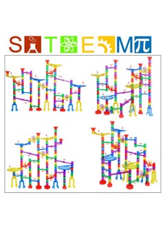Gifts2U Gifts2U Marble Run Sets Kids, 122 PCS Marble Race Track Game 90 Translucent Marbulous Pieces + 32 Glass Marbles, STEM Marble Maze Building Blocks Kids 4+ Year Old  - Image 4