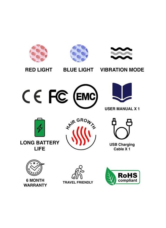 ProTouch - PROTOUCH LED Hair Therapy Comb with Red & Blue LED light scalp treatment & Vibration massage | Hair Fall control | Scalp Massage | Portable & Detangling | For Men & Women | All Hair Type - Image 1