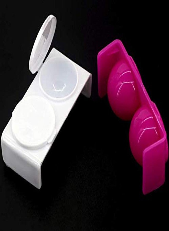 LASSUM لسم 2 قطع كوب مزدوج بلاستيك لأدوات الأظافر وعاء نقع وعاء دابن مع أغطية لخلط مسحوق الأكريليك السائل - Image 3