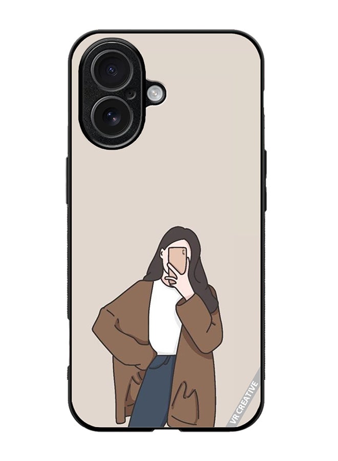 Protective Case Cover For Apple iPhone 17 Minimilist Girl Design Multicolour