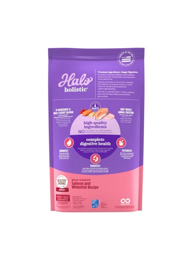 Halo Holistic Cat Food Dry, Wild-caught Salmon and Whitefish Recipe, Complete Digestive Health, Dry Cat Food Bag, Adult Formula, 6-lb Bag - Image 2