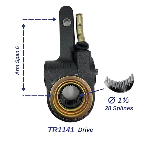 Torque 4 Pack of AS1141 Automatic Brake Slack Adjuster 1.5" Diameter, 28 Spline Teeth 6" Lever w/Lock Clevis (Replaces Accuride Meritor R803112 R801074 Freightliner Mack 1141) (4 x TR1141) - Image 5