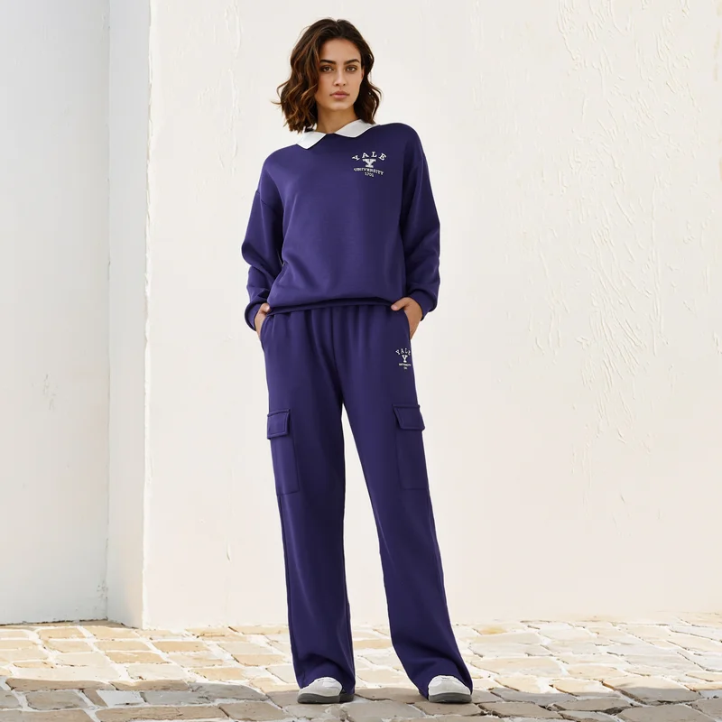 SP Characters Yale Print Sweatshirt with Contrast Collar