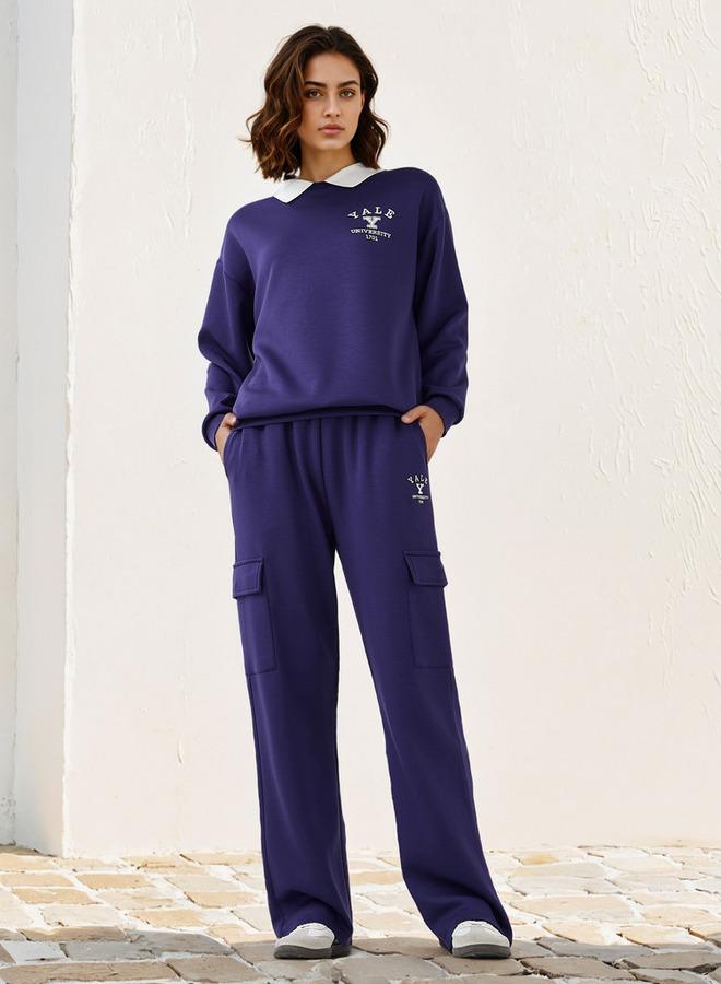 SP Characters Yale Print Sweatshirt with Contrast Collar - Image 2