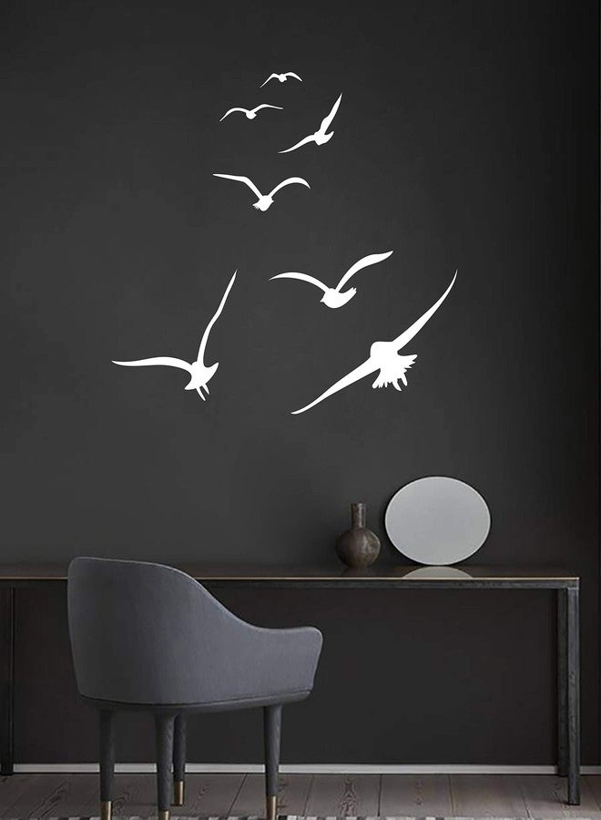 GESTYZ Flying Birds Wall Decals, Vinyl Stickers for Dorm, Nursery, Office, Kids Room, Bedroom, Living Room - Modern Home Decor Y20 (White) - Image 2