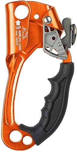 SZCQ SRT Climbing Equipment Hand Ascender Light Alloy Mountaineering Rock Ergonomic Rappelling Gear Handled Right asender Arborist Tree Climber Rigging (Orange,Right Hand) - Image 3