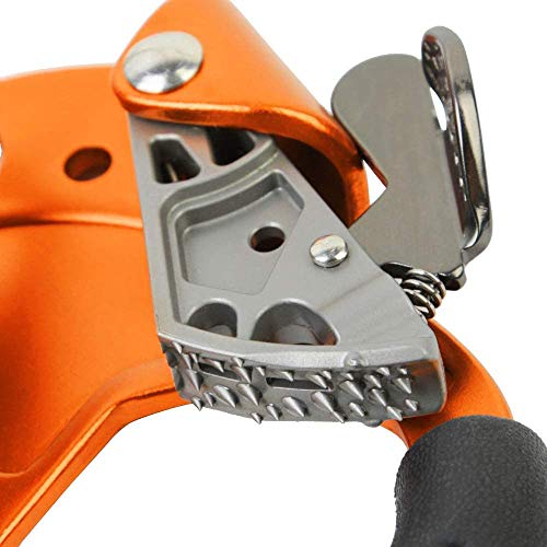 SZCQ SRT Climbing Equipment Hand Ascender Light Alloy Mountaineering Rock Ergonomic Rappelling Gear Handled Right asender Arborist Tree Climber Rigging (Orange,Right Hand) - Image 4