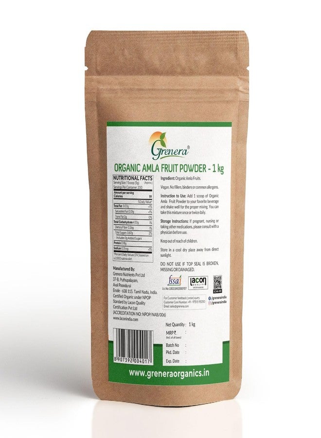 Grenera Amla powder 1kg for drinking and eating (Emblica Officinalis, Indian Gooseberry) | For Skin, Hair Growth | Rich in Vitamin C | For Hair, Skin & Wellness | No Additives, No Preservatives - Image 5