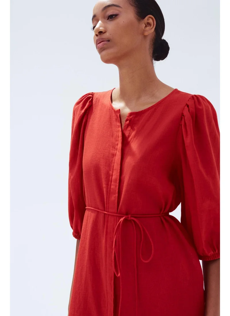 اتش اند ام Linen-blend dress
