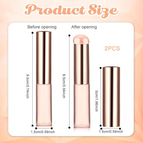 VOIISH 2-Piece Silicone Lip Applicator Set, Silicone Brush for Lipstick, Lip Balm, Lip Gloss, Concealer, Brown, 2 Count - Image 2