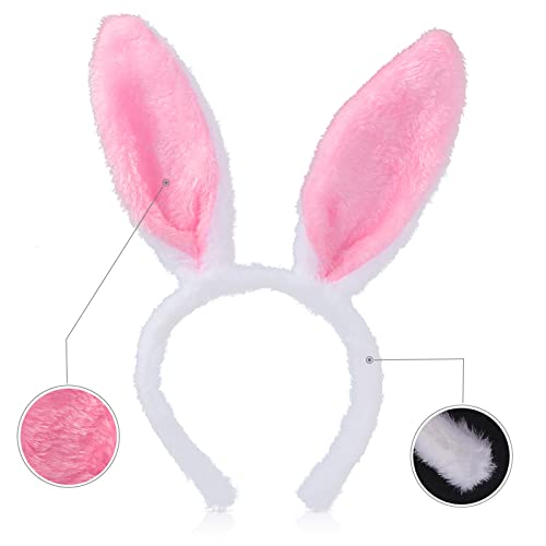 Yewong White Rabbit Costume -Easter Bunny Ears Headband Tail Bowtie Gloves-White Rabbit Clock Pocket Watch - Image 5
