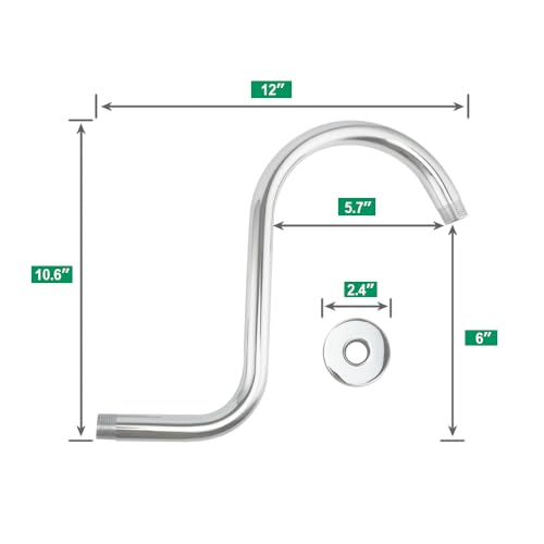Purelux Goose Neck Shower Arm Made of Stainless Steel, Oil Rubbed Bronze Showerhead Extension - Image 4