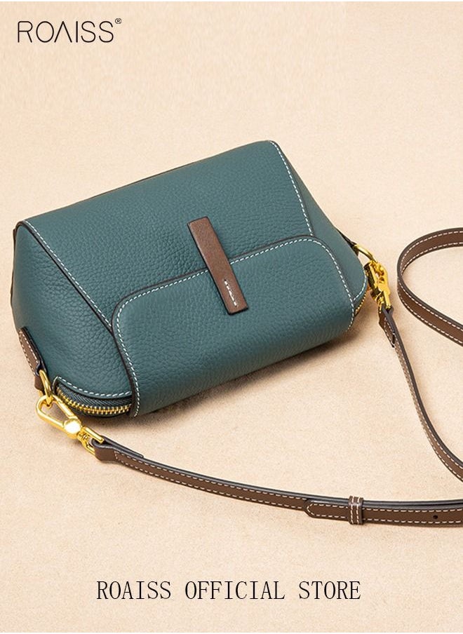 roaiss - Women's New Fashion Bags Soft Leather Simple Classic Crossbody Bag Double Layer Compartment Magnetic Closure Handbag Shell Bag - Image 1