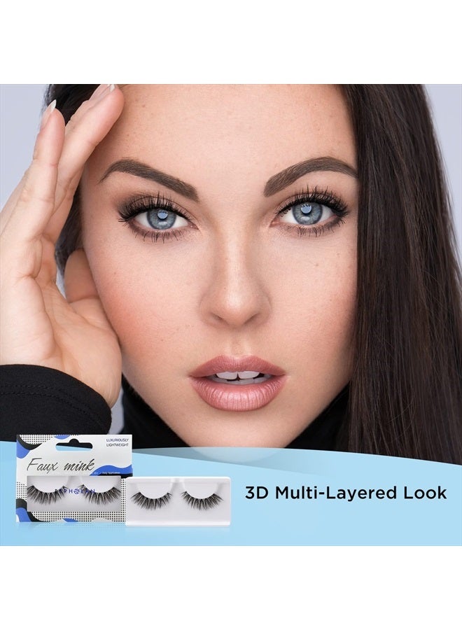 BEPHOLAN Eyelashes Natural Look False Lashes - Bepholan Fake Eyelashes 5D Super Fluffy False Eyelashes Clear Band Wispy Lashes 3-Pack Faux Mink Lashes,XMZ92 - Image 5