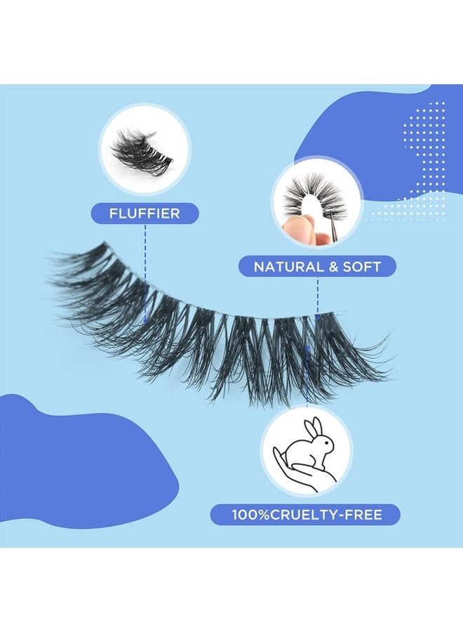 BEPHOLAN Eyelashes Natural Look False Lashes - Bepholan Fake Eyelashes 5D Super Fluffy False Eyelashes Clear Band Wispy Lashes 3-Pack Faux Mink Lashes,XMZ92 - Image 4
