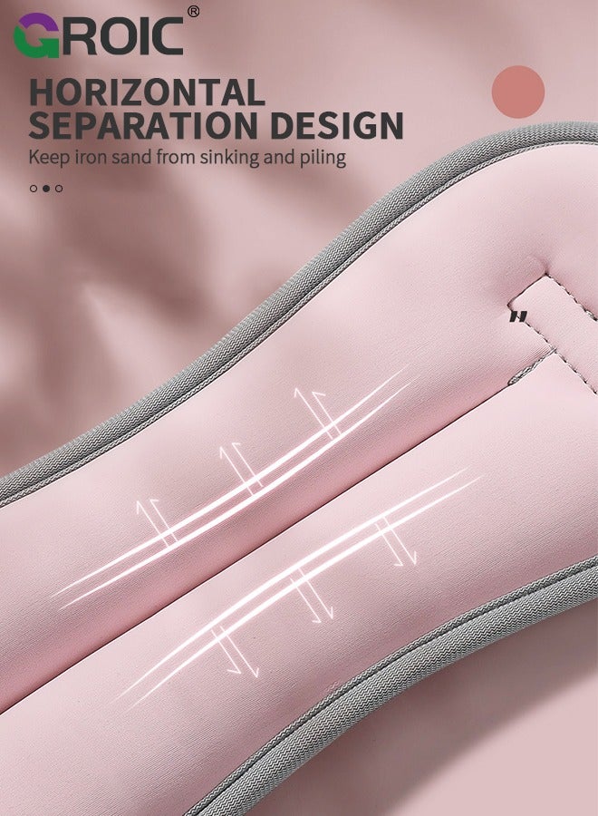 GROIC طقم أوزان كاحل وذراع و معصم 2 قطعة مع حزام قابل للتعديل للجري، الجمباز، الأيروبيك، العلاج الطبيعي، تدريب تمارين القدم - زوج 3 كجم (وردي) - Image 2