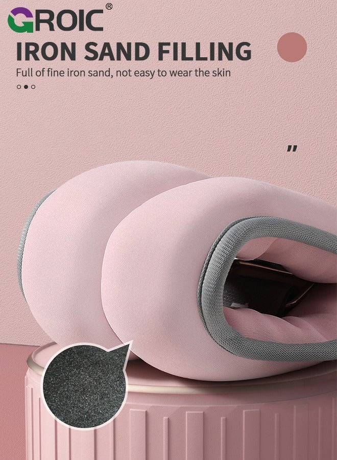 GROIC طقم أوزان كاحل وذراع و معصم 2 قطعة مع حزام قابل للتعديل للجري، الجمباز، الأيروبيك، العلاج الطبيعي، تدريب تمارين القدم - زوج 3 كجم (وردي) - Image 3