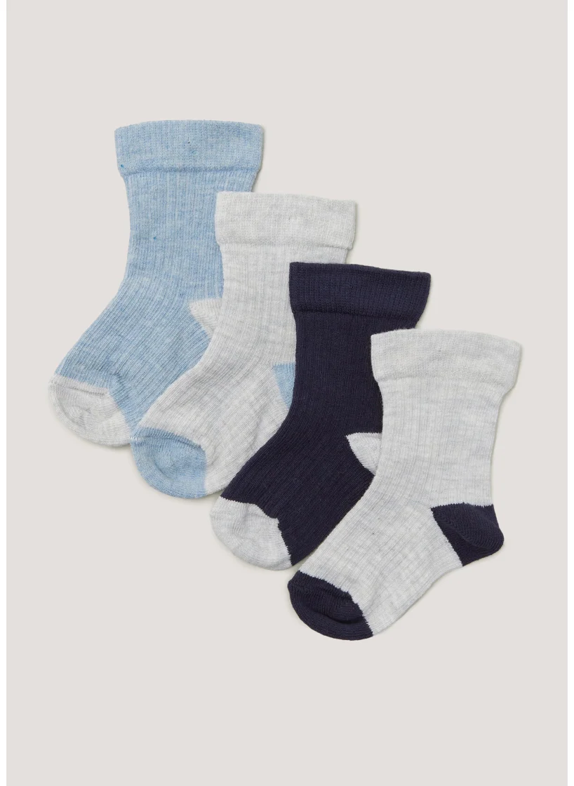 Matalan 4 Pack Blue Baby Socks