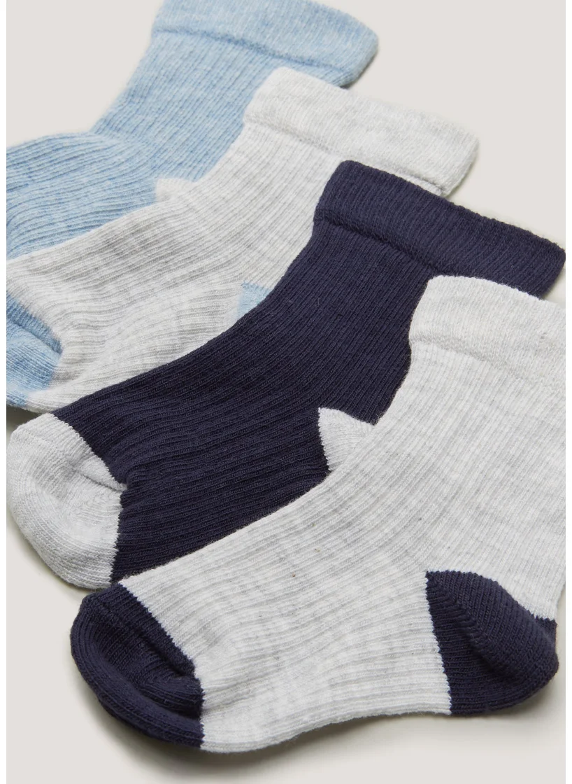 Matalan 4 Pack Blue Baby Socks