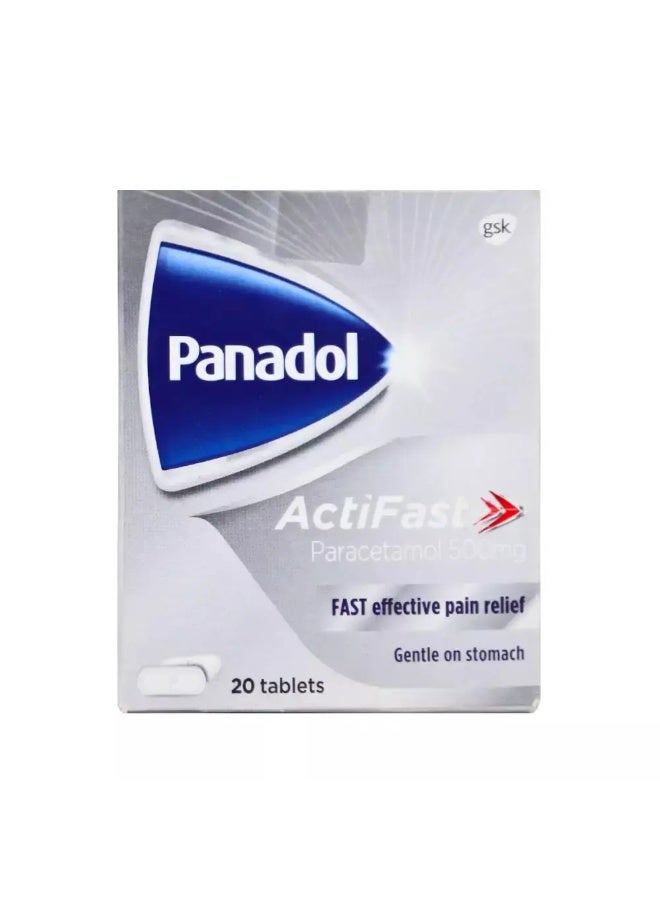 Panadol بانادول أكتيفاست باراسيتامول 500 ملغ تخفيف فعال للألم - 20 قرص - Image 1