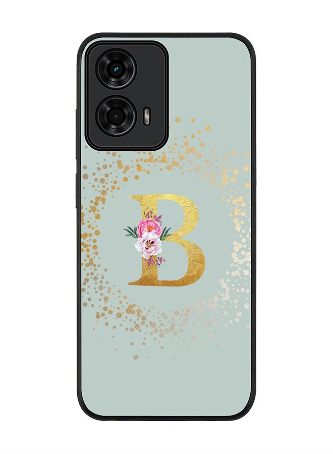 Stylizedd For Motorola Moto G24 / G24 Power Case,Slim fit Camera Protection, Shockproof Thin Phone cover - Custom Monogram Floral - B (Light Grey ) - Image 1