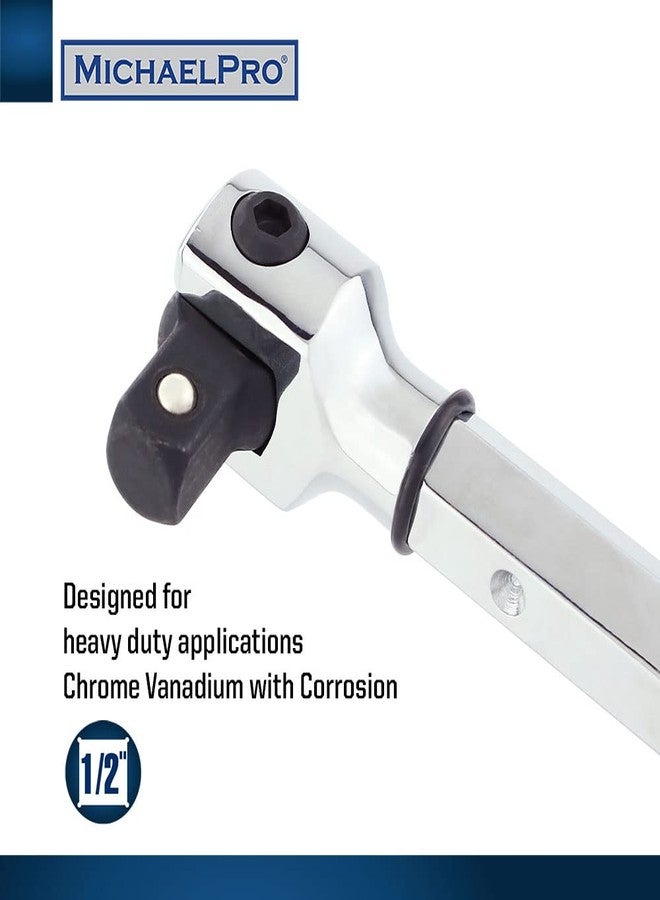 MichaelPro MP007002 قضيب كسر قابل للتمديد بقطر نصف بوصة (طول من 15 إلى 24 بوصة) / مقبض مرن، رأس مرن دوار (قابل للتمديد من 15 إلى 24 بوصة) - Image 4