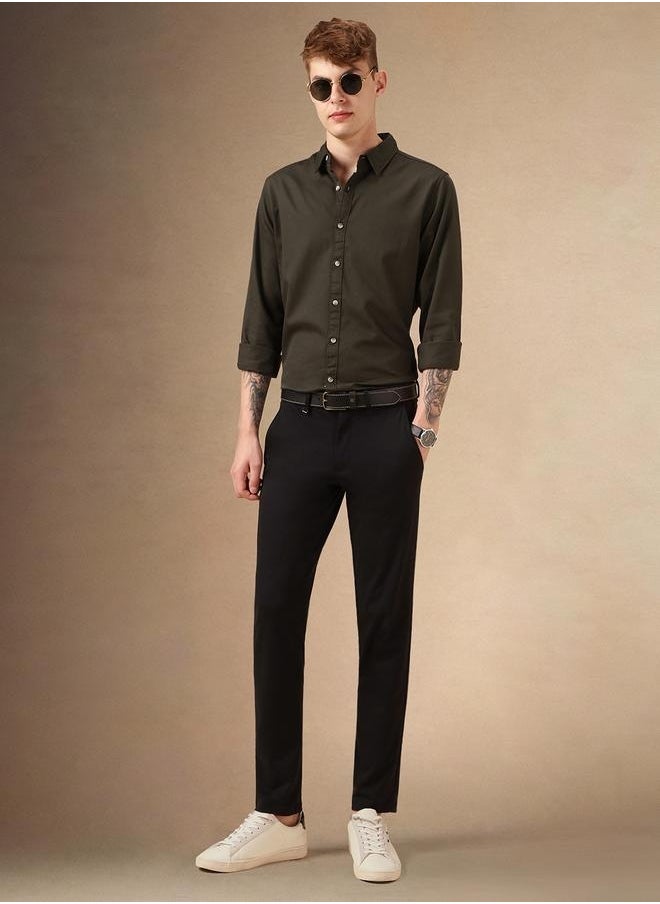 Dennis Lingo Men's Relaxed Fit Olive Casual Shirt  - Image 1