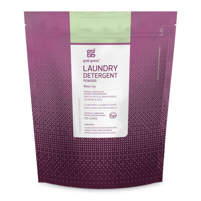 Grab Green Natural 3-in-1 Laundry Detergent Powder  Water Lily  100 Loads - Image 1