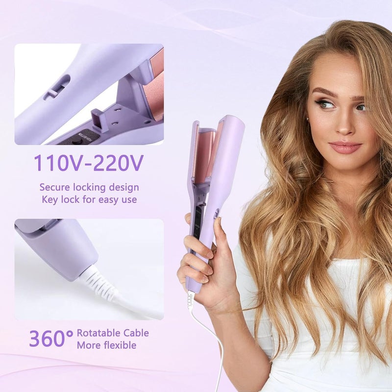 KNH MART Wave Curling Iron with 4 Gears Crimper Hair Iron for Wedding Travel Beginner Pink Straightening Curling Irons Hair Care Styling 111 - Image 4