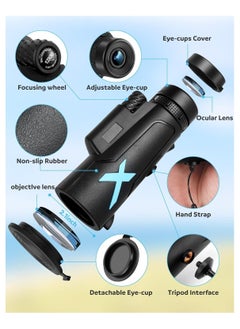 12x50 High-Power Monocular Telescope with Smartphone Tripod, Portable Bag - Monocular Telescope, Ideal for Bird Watching, Hunting, Hiking, Camping, Large Vision with BAK4 Prism & FMC Lens Technology - pzsku/Z67F83BC61457B9576773Z/45/_/1717730279/4159522d-9f72-4d9a-81f8-721eb9b7d99e