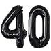 Jonhamwelbor 40 Number Balloons Black Giant Jumbo Big Large 40 Foil Mylar Helium Number Balloons Black 40th Birthday Party Decorations Supplies 40 Anniversary Events for Women Men - Image 2