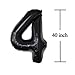 Jonhamwelbor 40 Number Balloons Black Giant Jumbo Big Large 40 Foil Mylar Helium Number Balloons Black 40th Birthday Party Decorations Supplies 40 Anniversary Events for Women Men - Image 4