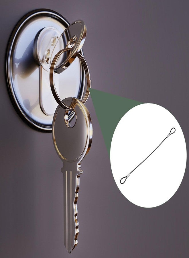 YOKIVE 4 Pcs Safety Cable Locks, Stainless Steel Security Wire Rope with Double Loops | Great for Outdoor, Luggage Locks (Black, 8-Inch) - Image 3