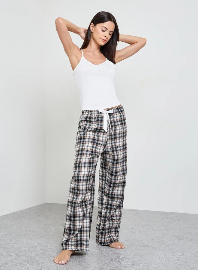 تايك تو Black Plaid Straight Pyjama