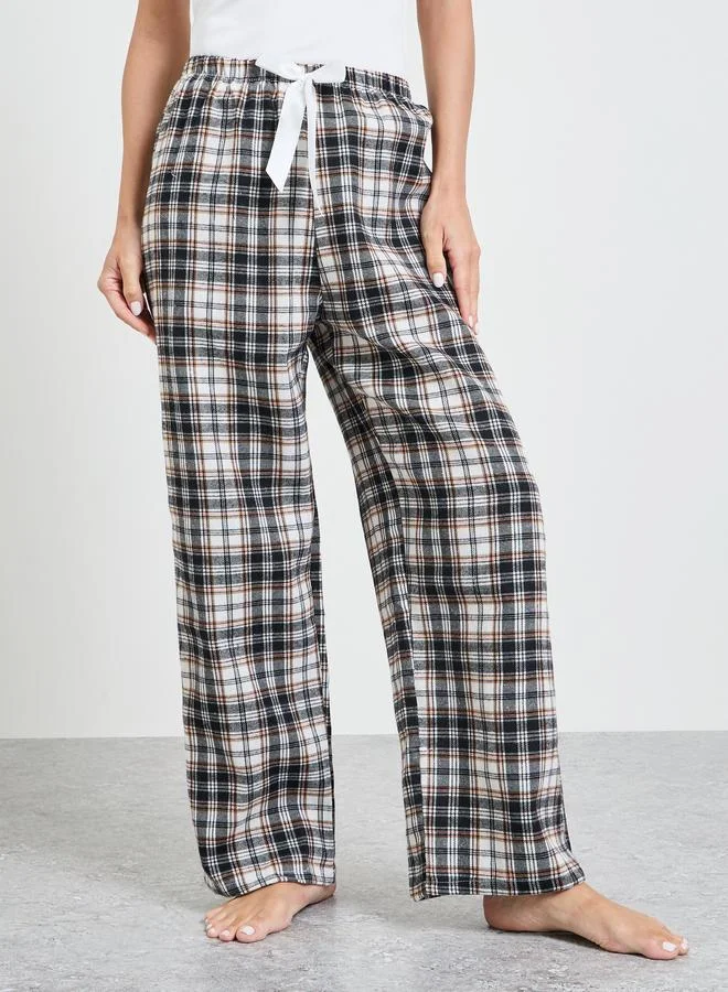 تايك تو Black Plaid Straight Pyjama