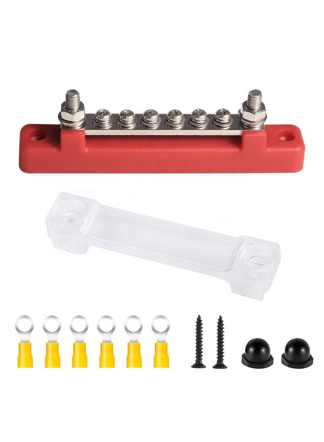 2PCS Bus Bar 48V DC 300V AC Power distribution block M6 Terminal Studs M4 Terminal Screws 12 Volt  Busbar with Cover Power Distribution Block for Marine, Automotive, Solar Wiring - Image 5