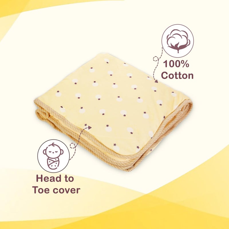 mee mee مي مي غلاف الأطفال الدافئ والناعم مع غطاء للرأس للأطفال حديثي الولادة | وزن خفيف | سهل الصيانة | تغطية كاملة | أصفر | 6+ أشهر | 480 جرام | - Image 2