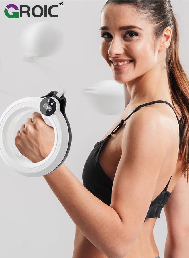 GROIC Weighted Arm Exerciser with Counter Smart, 360° Hand-Crank Forearm Trainer, Chest Trainer with 3 Display Modes, Shoulders and Arm Muscle, Arm Hoop Home Gym Workout Equipment - Image 1