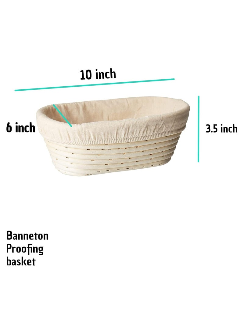 Banneton Bread Proofing Basket Oval Liner SUGUS HOUSE Brotform Dough Rising Baking Bowl Dough Gifts for Bakers Proving Baskets for Sourdough（25*15*8cm)  - Image 2