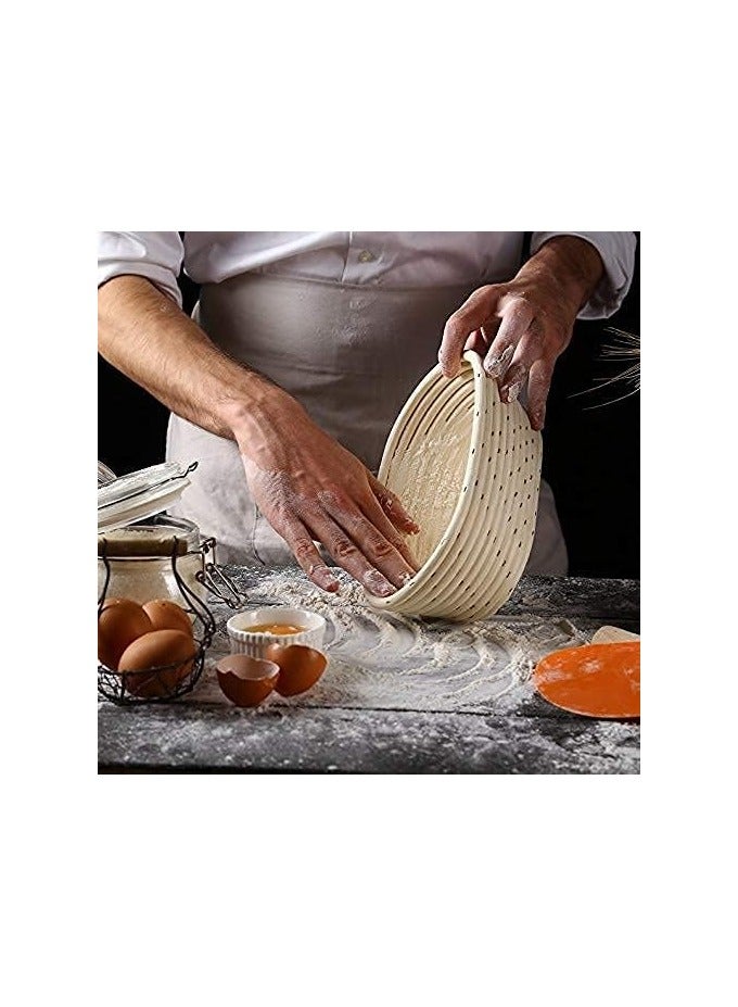 Banneton Bread Proofing Basket Oval Liner SUGUS HOUSE Brotform Dough Rising Baking Bowl Dough Gifts for Bakers Proving Baskets for Sourdough（25*15*8cm)  - Image 3