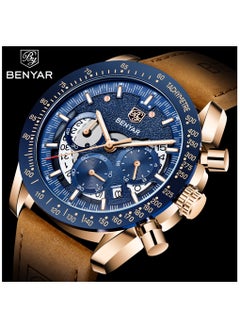 BENYAR Watches for Men Quartz Watch Leather Waterproof Chronograph Watch 5120  - Image 3