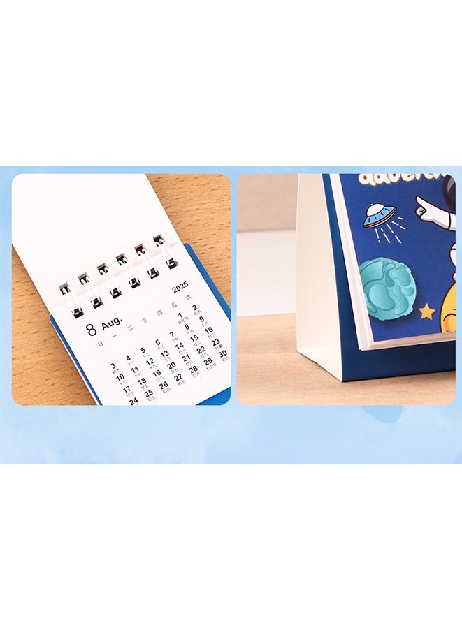 Mini Desk Calendar 2024-2025, Standing Flip Small Desk Calendar- August 2024 to Dec 2025 17 Monthly Desktop Calendar- Thick Paper Twin-Wire Binding for Home or Office (Astronaut 2) - Image 4