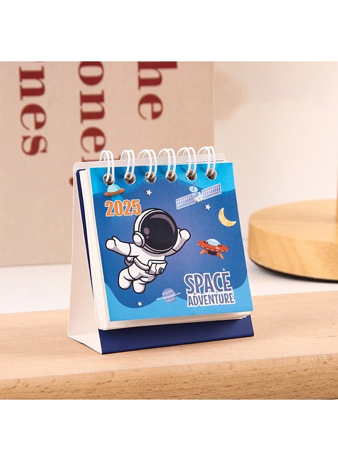 Mini Desk Calendar 2024-2025, Standing Flip Small Desk Calendar- August 2024 to Dec 2025 17 Monthly Desktop Calendar- Thick Paper Twin-Wire Binding for Home or Office (Astronaut 2) - Image 1