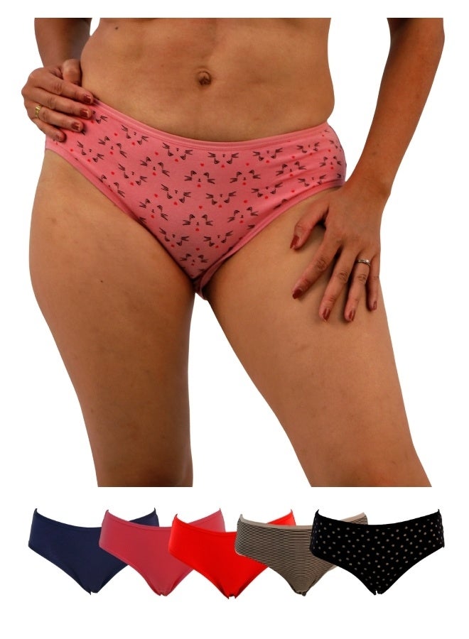 JOANNA JOANNA D105 Women's Multiple Design Mid Rise 6-Pack Panties, Multicolor  - Image 1