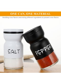 HASTHIP HASTHIP® 2Pcs Kitchen Seasoning Jars Glass Spice Jar with Dispensing Lid Pepper Salt Dispenser Powder Curry Powder Jar Refillable Seasoning Jars with Folding Funnel, Mini Utility Brush  - Image 5
