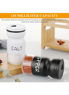 HASTHIP HASTHIP® 2Pcs Kitchen Seasoning Jars Glass Spice Jar with Dispensing Lid Pepper Salt Dispenser Powder Curry Powder Jar Refillable Seasoning Jars with Folding Funnel, Mini Utility Brush  - Image 4