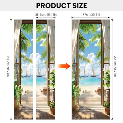 BVBOX 3D Door Decals Stickers Peel Stick Wall Murals Vinyl Wallpaper Self-Adhesive Mural Door Covers Decorative for Furniture Home Decor Wrinkle-Resistant Waterproof - Image 3