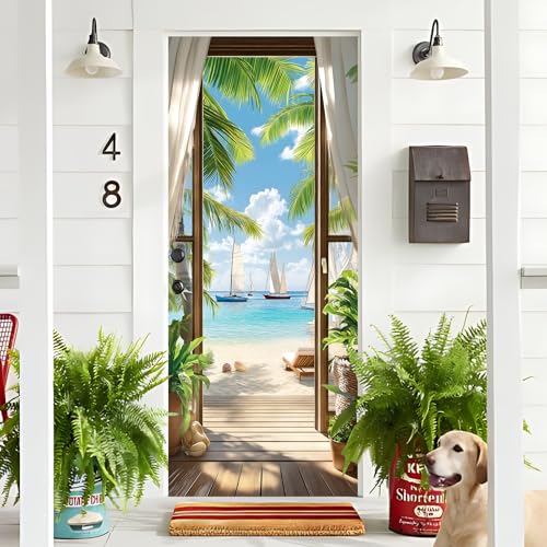 BVBOX 3D Door Decals Stickers Peel Stick Wall Murals Vinyl Wallpaper Self-Adhesive Mural Door Covers Decorative for Furniture Home Decor Wrinkle-Resistant Waterproof - Image 4