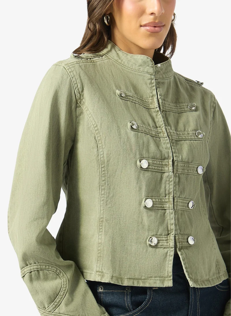 Ginger  Napolean Button Up Denim Jacket for Women | Best Price UAE