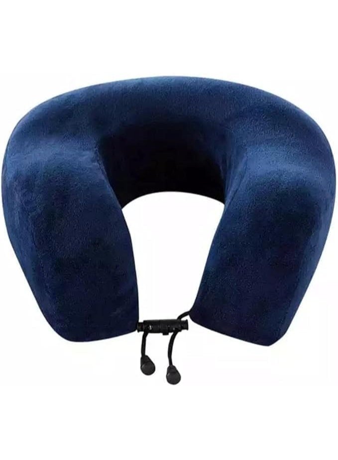Memory Foam Travel Neck Support Pillow - Removable Washable Premium Velvet Cover - Ultimate Comfort & Easy Maintenance for Daily Use - Image 1